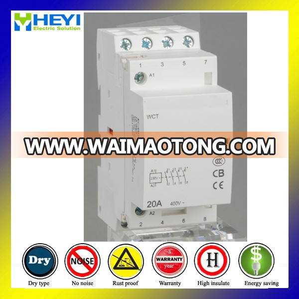 4p 20A 2nc 2no AC Electrical Type household Type DIN Rail Modular AC Contactor